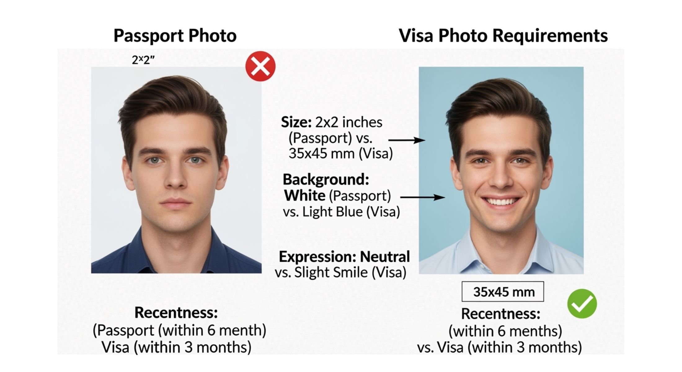 Passport photo vs. visa photo: are the requirements different?